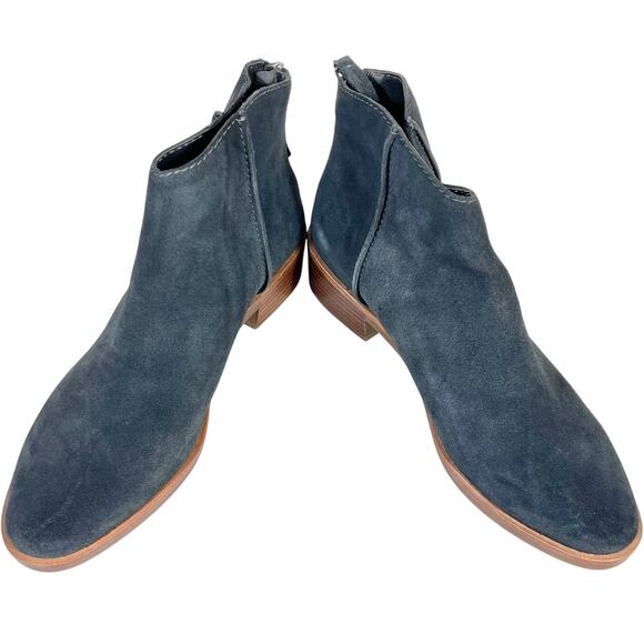 Dolce Vita Karsen Ankle Boots Booties Gray Suede Rubber Sole Heel Zipper Used - Picture 1 of 10